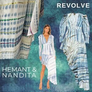 Hemant&Nandita REVOLVE Blue TieDye Esme Boho Dress Resort Summer WeddingGuest
